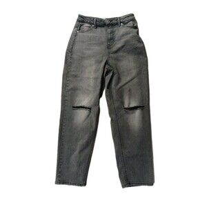 True Craft Black Wash Distressed Mom Jeans Sz. 9R